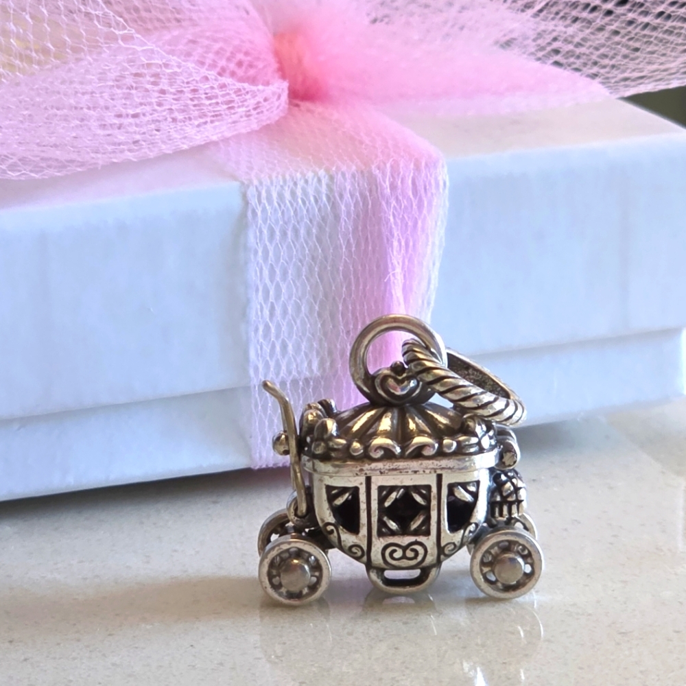 Brighton Vintage Retired Princess Carriage hanging Charm